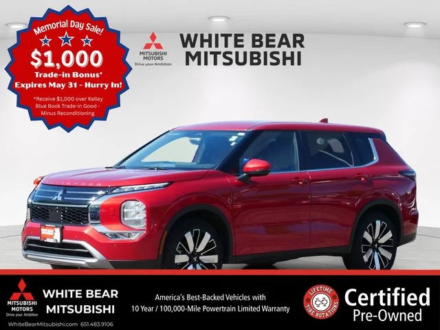 Certified 2025 Mitsubishi Outlander SE with VIN JA4J4VA87SZ031068 for sale in White Bear Lake, Minnesota