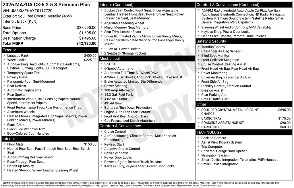 New 2026 Red Mazda 2.5 S Premium Plus image 7