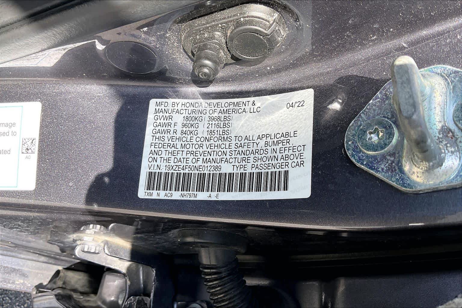 Used 2022 Modern Steel Metallic Honda EX image 30