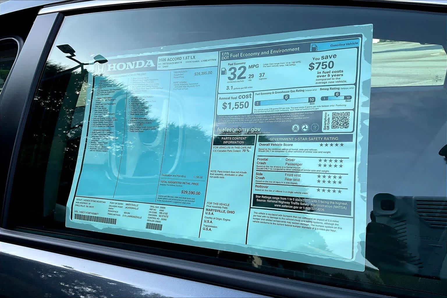 New 2026 Meteorite Gray Metallic Honda LX image 20