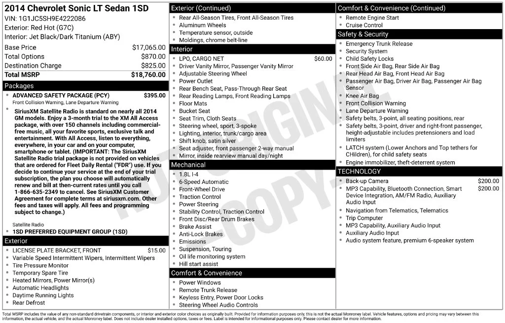 Used 2014 Chevrolet Sonic LT with VIN 1G1JC5SH9E4222086 for sale in Schaumburg, IL