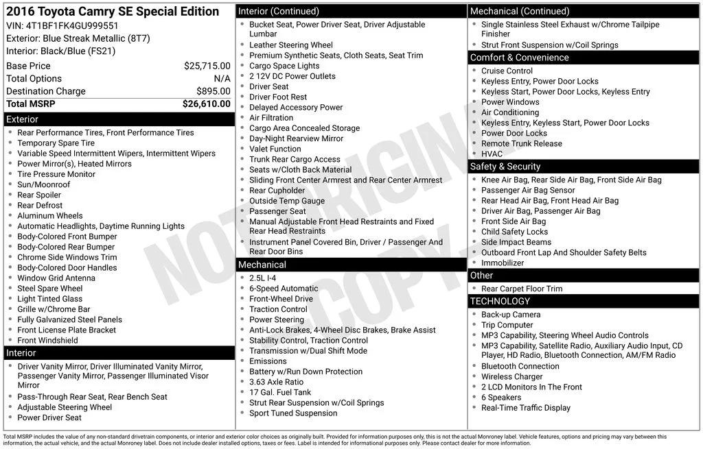 Used 2016 Blue Toyota Special Edition image 42