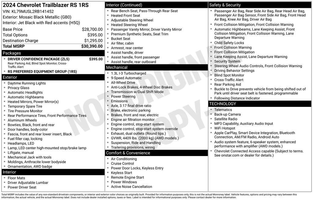 Used 2024 Black Chevrolet RS image 5