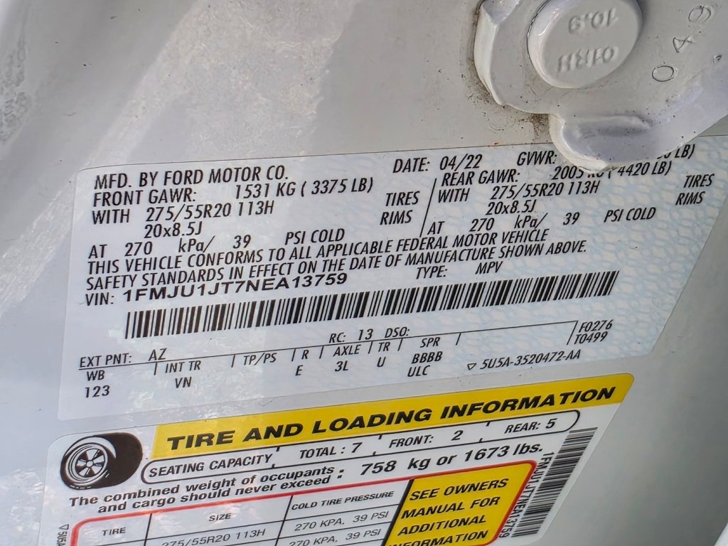 Used 2022 White Metallic Ford XLT image 37