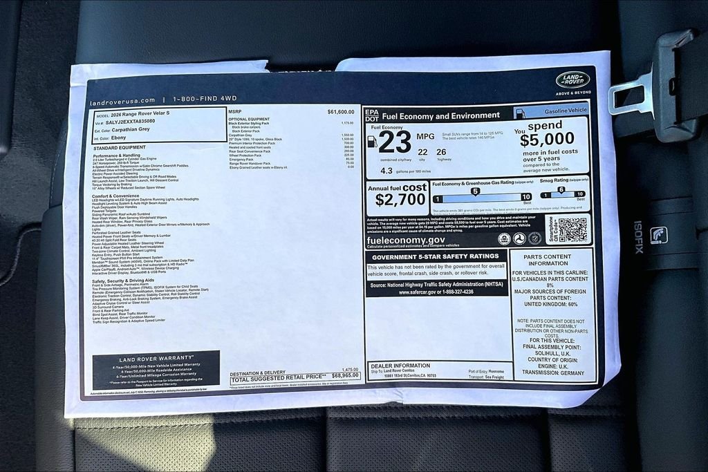 New 2026 CARPATHIAN GREY Land Rover S image 14