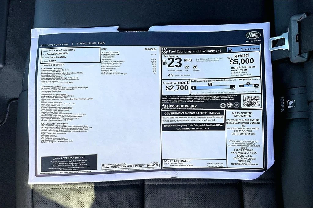 New 2026 Gray Land Rover S image 14