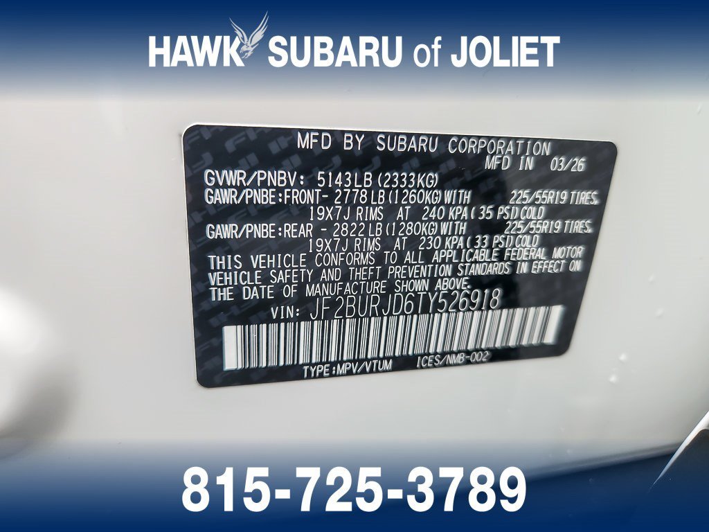 Used 2026 Crystal White Pearl Subaru Touring XT image 25