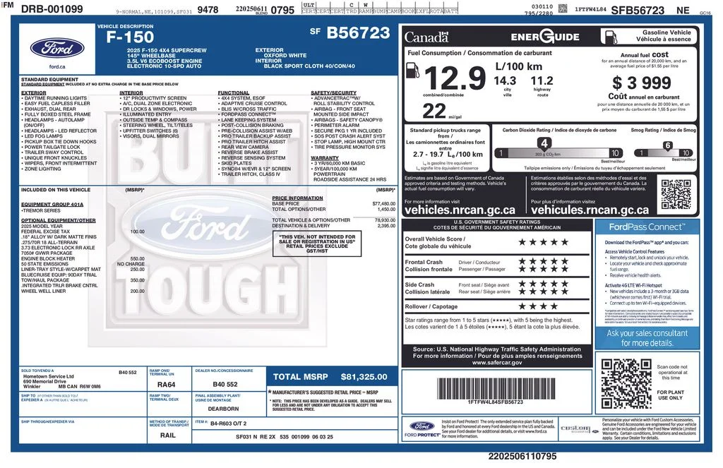 Used 2025 White Ford Tremor image 5