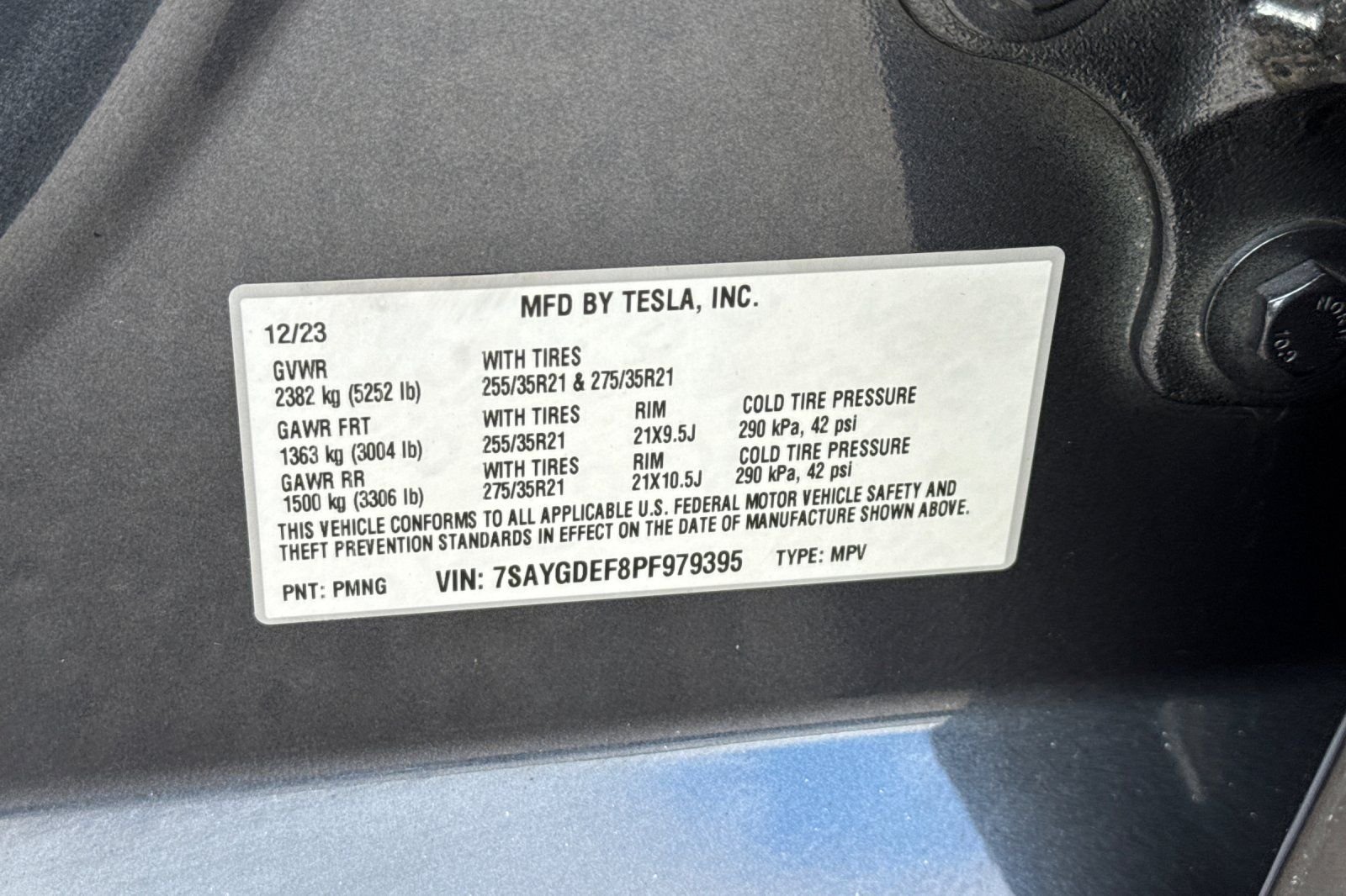 Used 2023 Midnight Silver Metallic Tesla Performance image 34