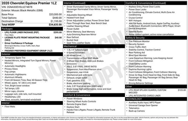 Used 2020 Mosaic Black Metallic Chevrolet Premier image 5