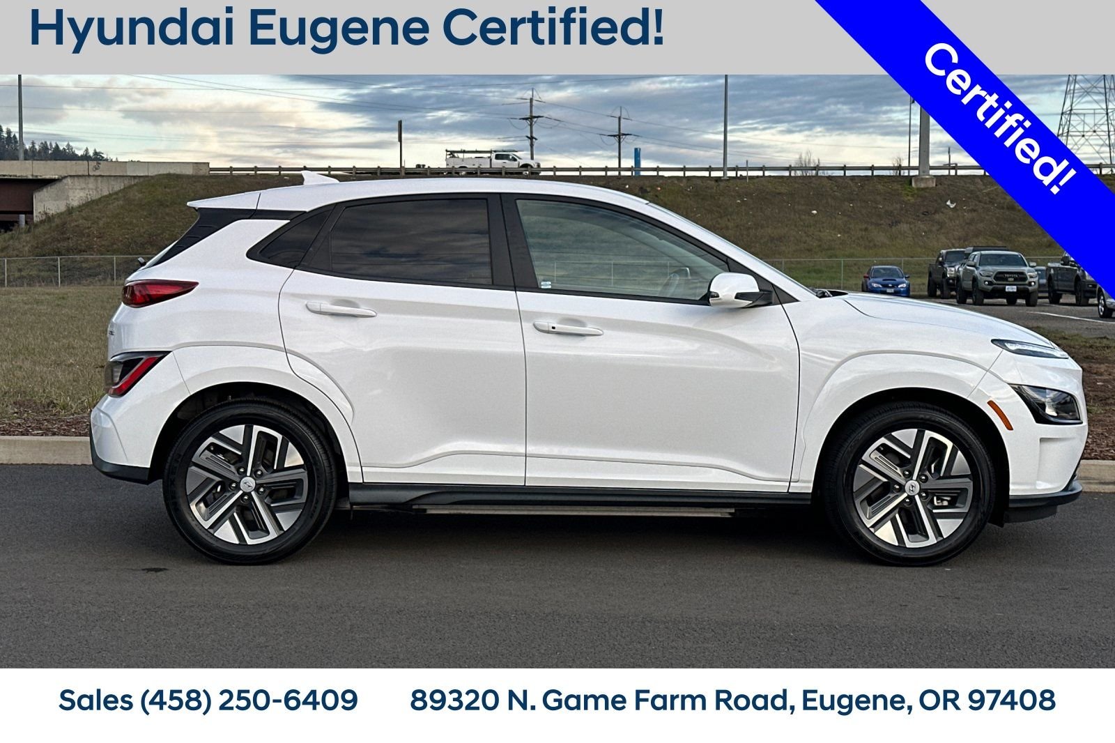 Certified 2023 Hyundai Kona EV SE with VIN KM8K23AG6PU166604 for sale in Eugene, OR