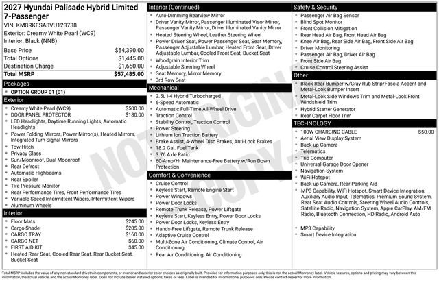 New 2027 White Hyundai LIMITED image 14