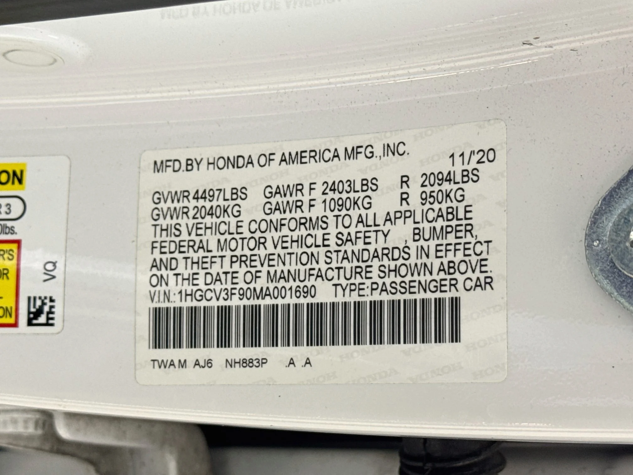 Used 2021 Platinum White Pearl Honda Touring image 33