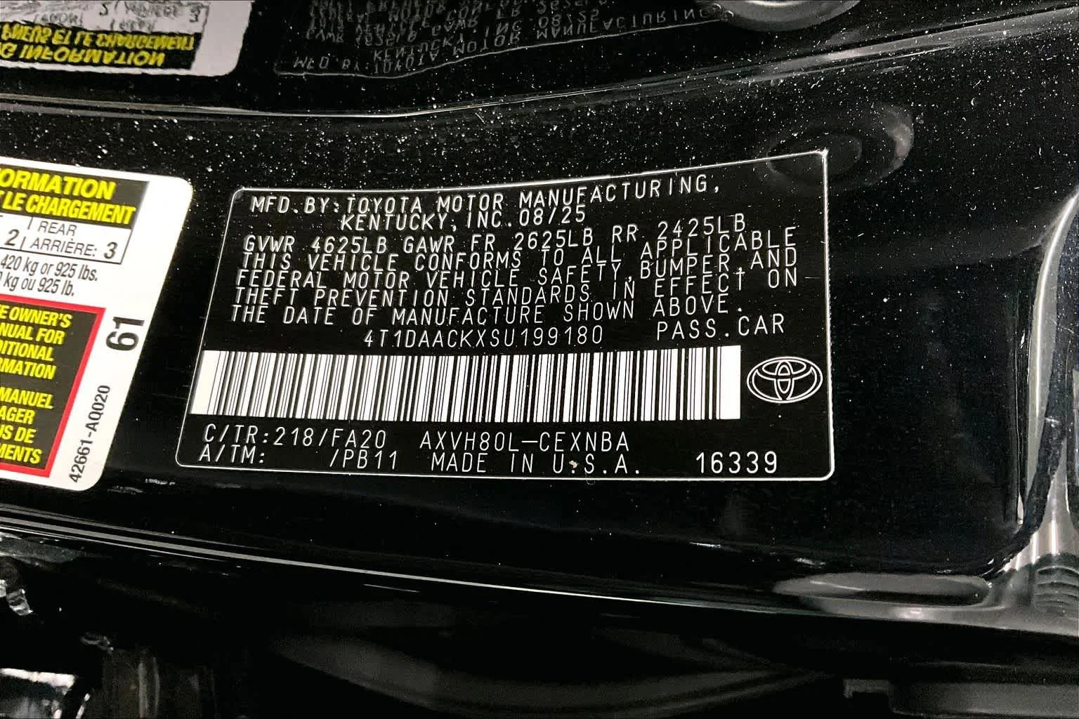 Used 2025 Midnight Black Metallic Toyota LE image 36