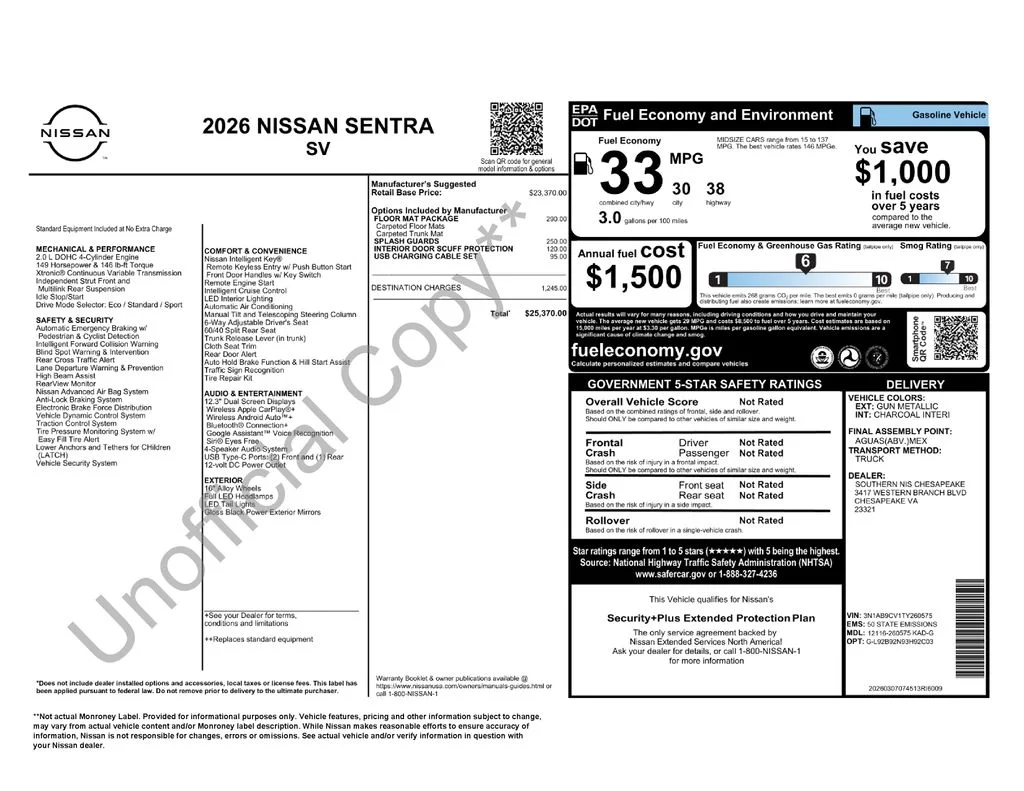 New 2026 Gray Nissan SV image 6