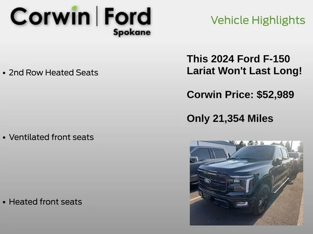 Used 2024 Agate Black Metallic Ford Lariat image 16