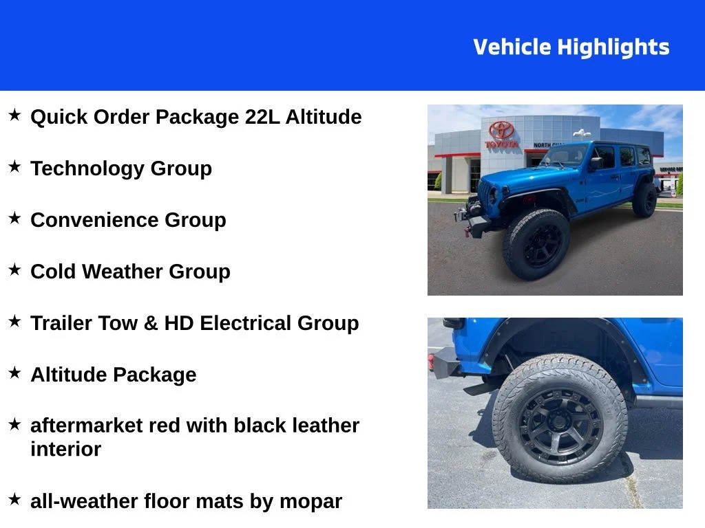 Used 2022 Blue Jeep Unlimited Sport Altitude image 4