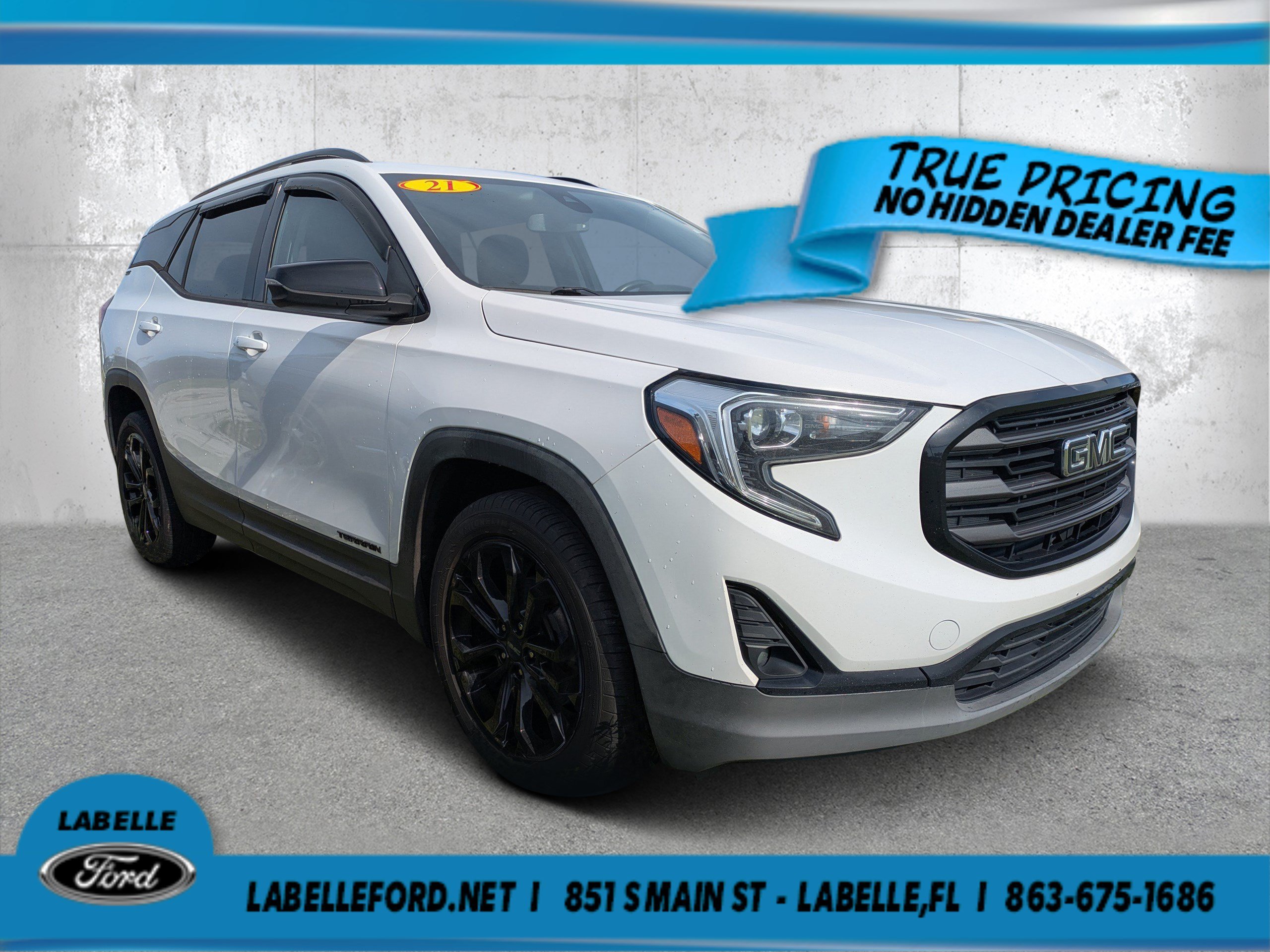 Used 2021 Summit White GMC SLT image 1