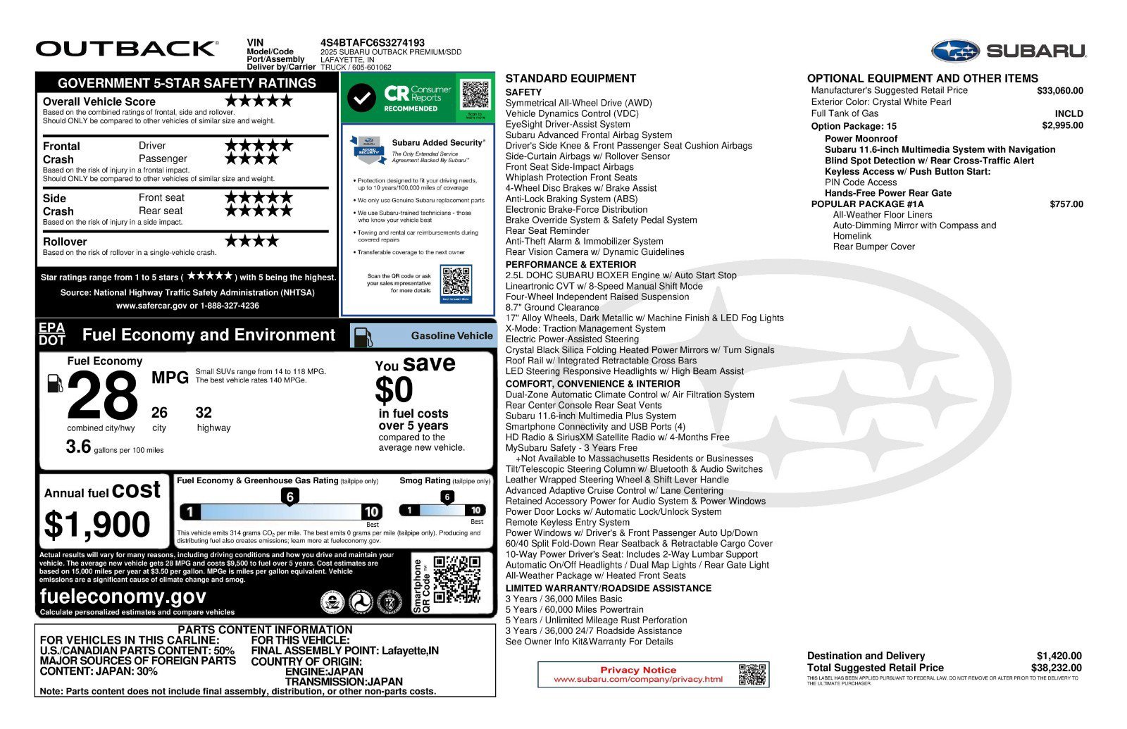 2025 Subaru Outback Premium - Photo 11