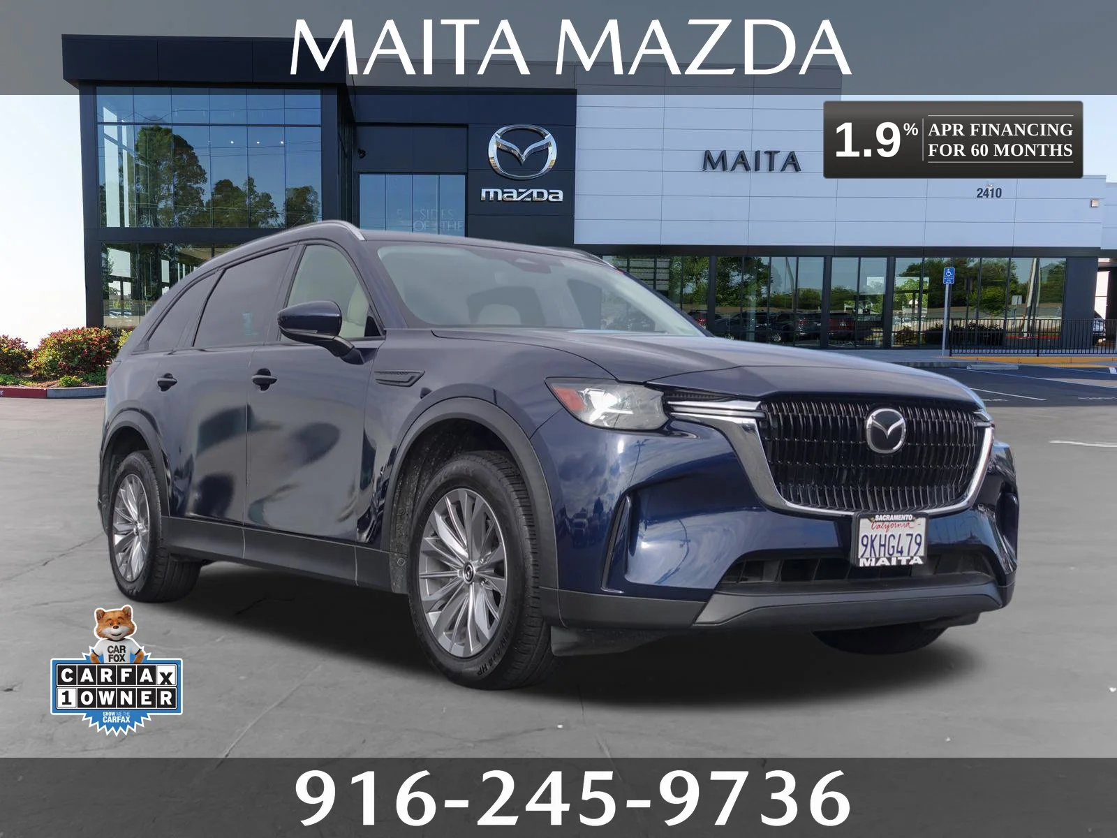 Certified Used 2024 Deep Crystal Blue Mica Mazda 3.3 Turbo Preferred Plus image 1