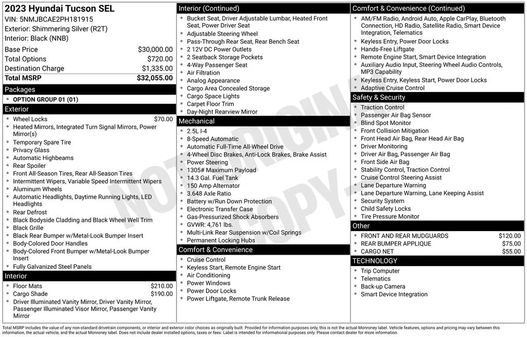 Used 2023 Silver Hyundai SEL image 16