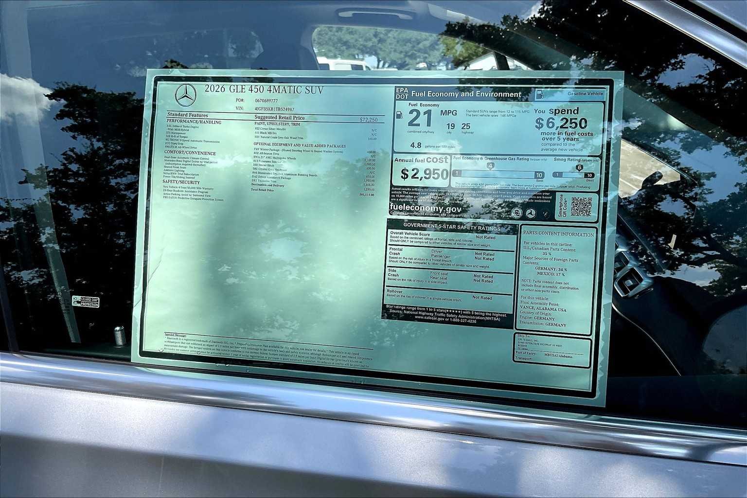New 2026 Cirrus Silver Metallic Mercedes-Benz GLE 450 image 16