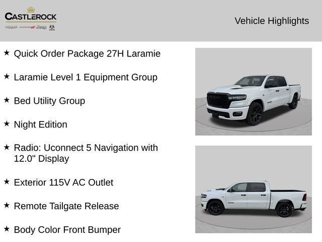 New 2026 Ivory White Tri-Coat Pearl-Coat Exterior Paint RAM Laramie image 2
