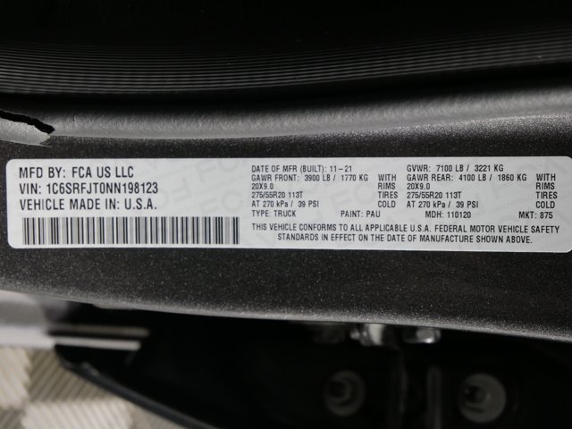 Used 2022 Granite Crystal Metallic Clearcoat Ram Crew Cab Laramie w/ Level A Equipment Pkg image 35