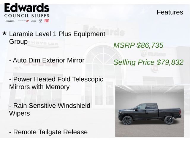 New 2026 Diamond Black Crystal Pearl-Coat Exterior Paint RAM Laramie image 15