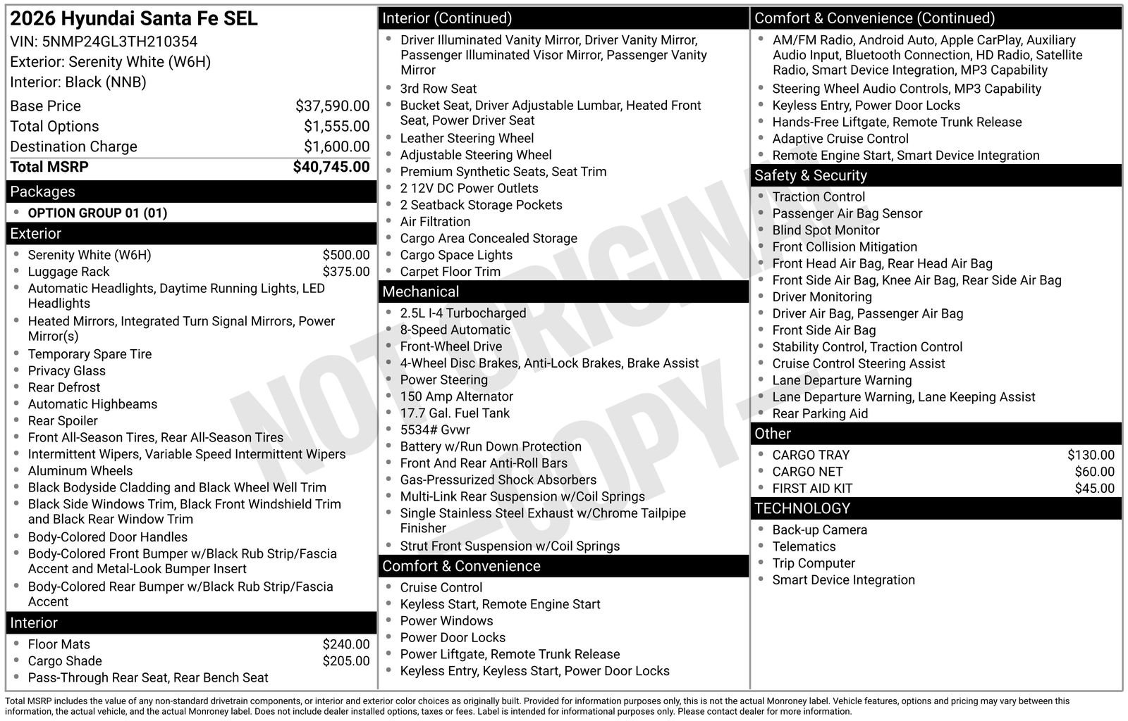 New 2026 White Hyundai SEL FWD image 39