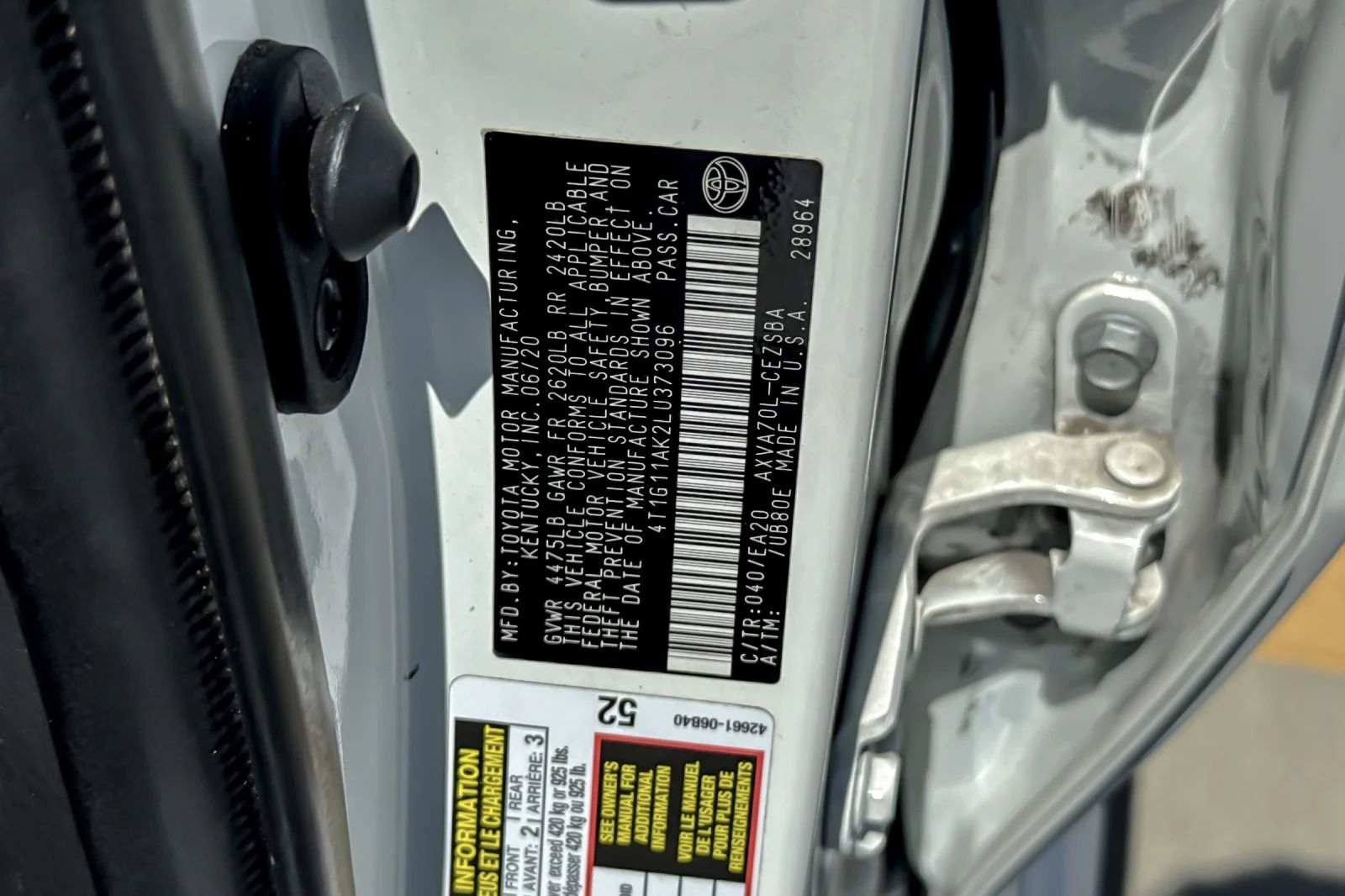 Certified Used 2020 Super White Toyota SE image 25