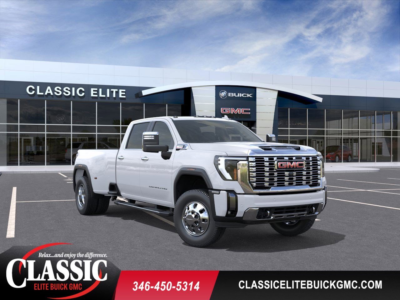 Summit White 2026 GMC Sierra 3500HD Denali Crew Cab LB DRW 4WD Pickup Truck Four-Wheel Drive