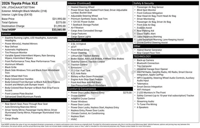 Used 2026 Black Toyota XLE image 26