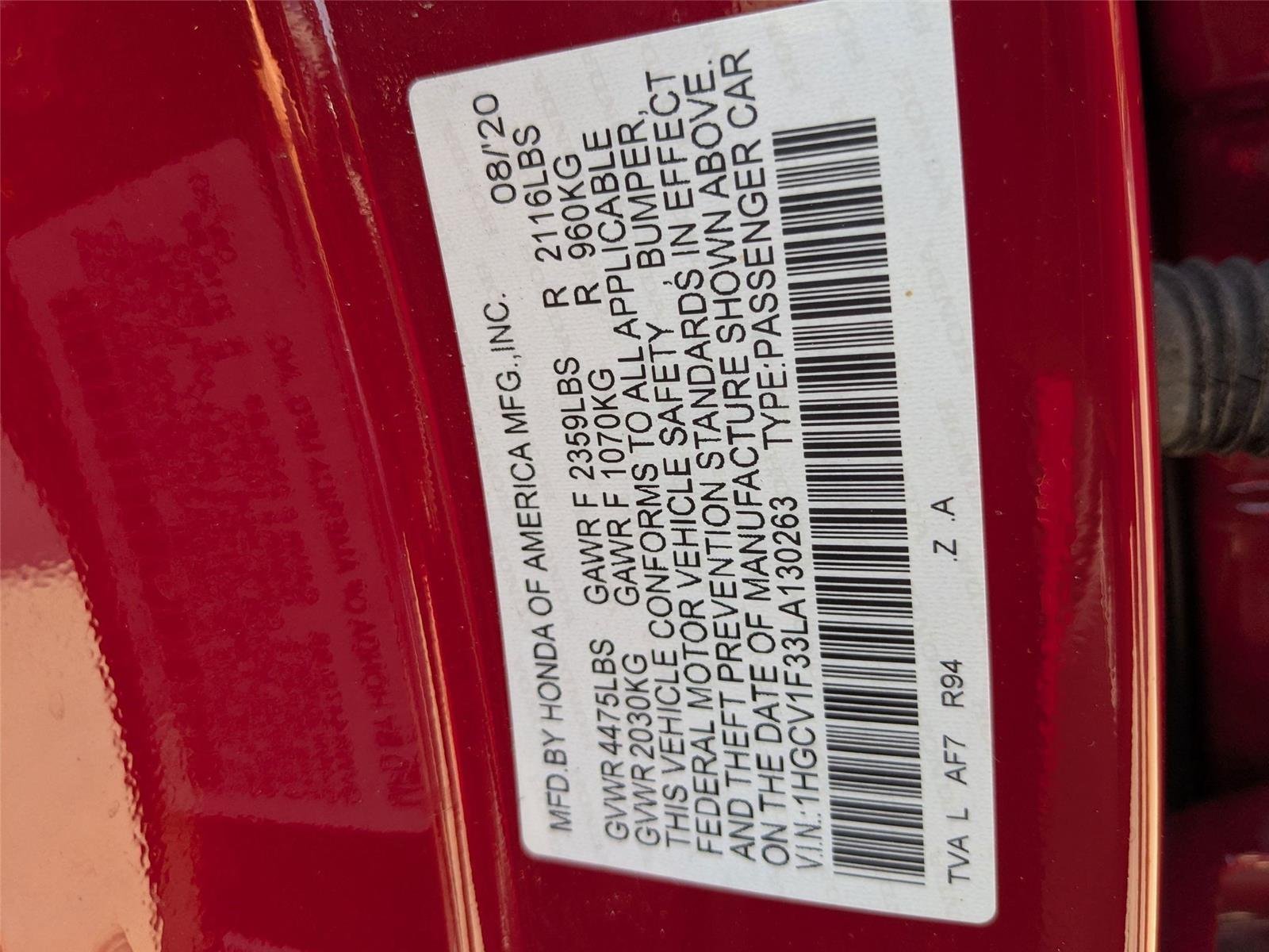 Used 2020 San Marino Red Honda Sport image 34