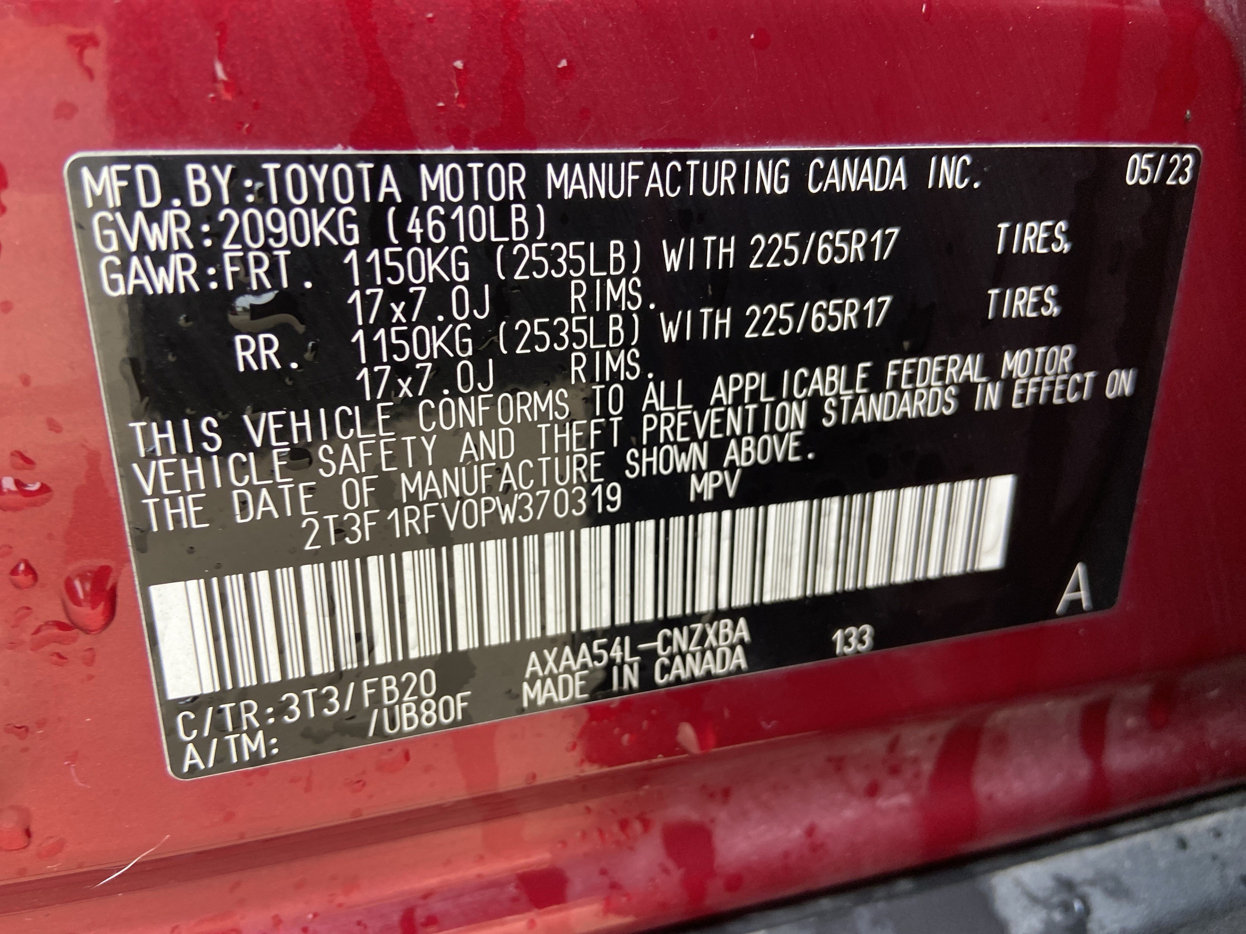 Used 2023 Ruby Flare Pearl Toyota LE image 33