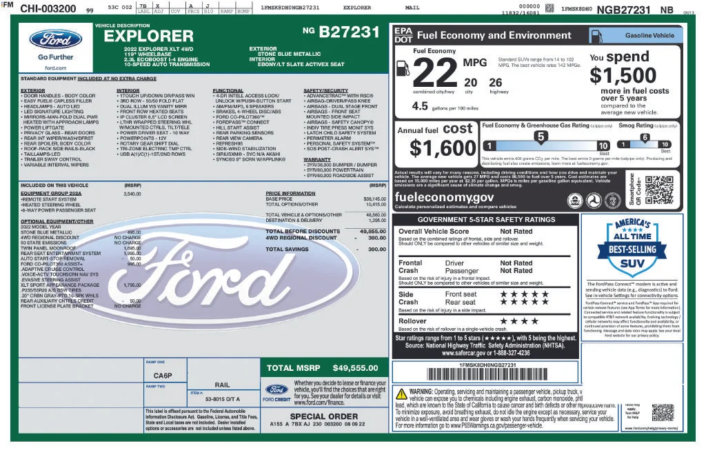Certified Used 2022 Blue Metallic Ford XLT image 2