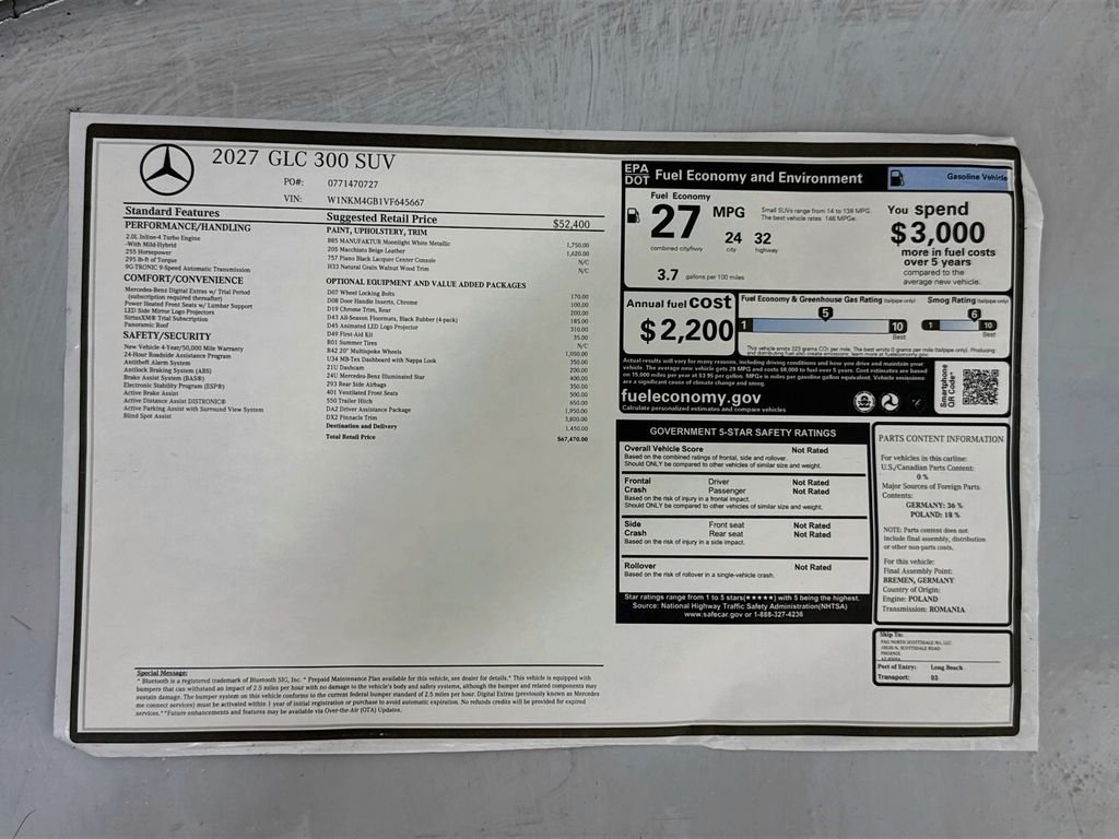 New 2027 Moonlight White Metallic Mercedes-Benz GLC 300 image 9