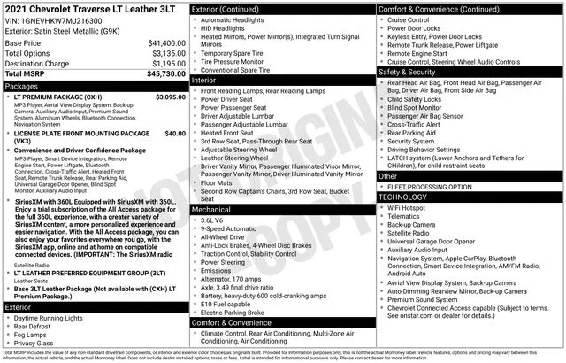 Used 2021 Gray Chevrolet LT Leather image 36