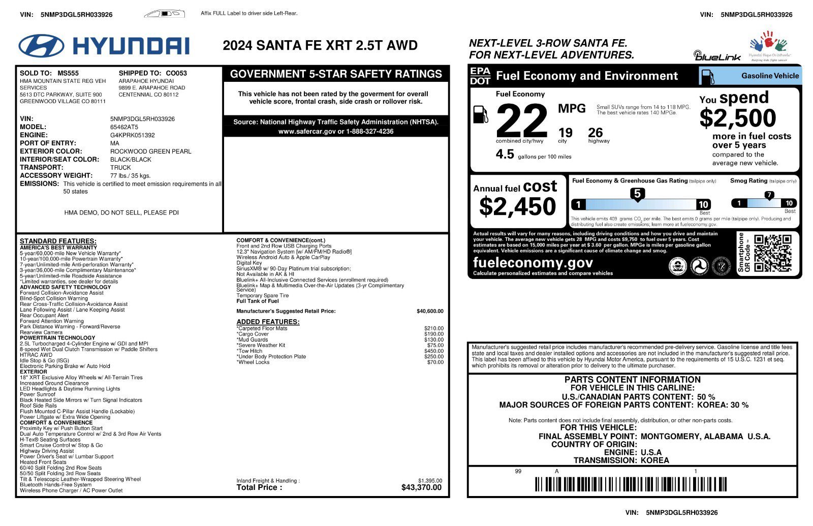 Certified Used 2024 Rockwood Green Hyundai XRT image 11
