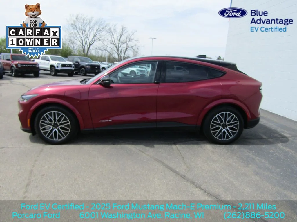 Certified 2025 Ford Mustang Mach-E Premium AWD with VIN 3FMTK3SU1SMA44531 for sale in Racine, WI