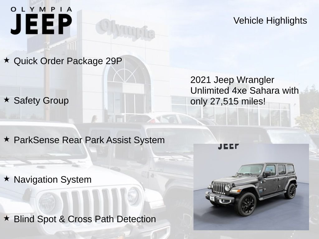 Used 2021 Gray Jeep Unlimited Sahara 4xe image 7
