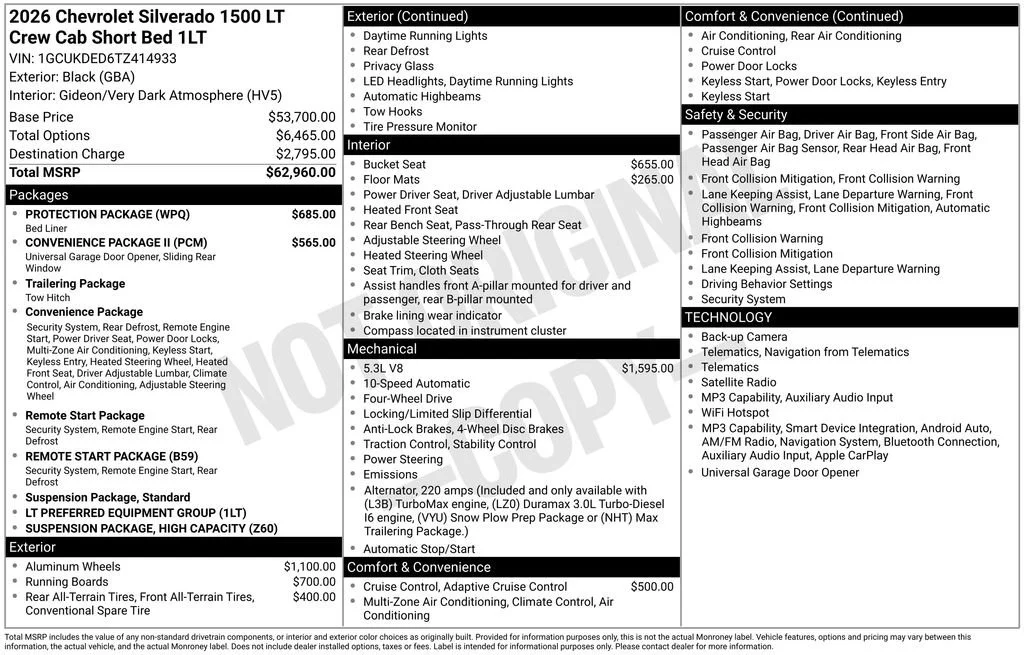 New 2026 Black Chevrolet LT image 18
