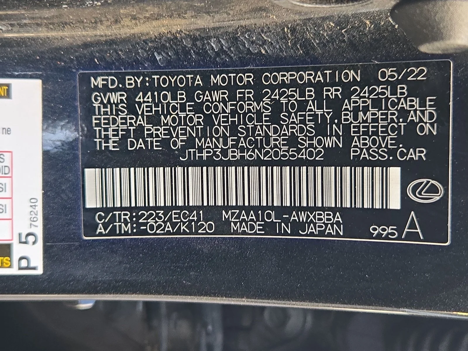 Certified Used 2022 Caviar Lexus UX 200 image 25