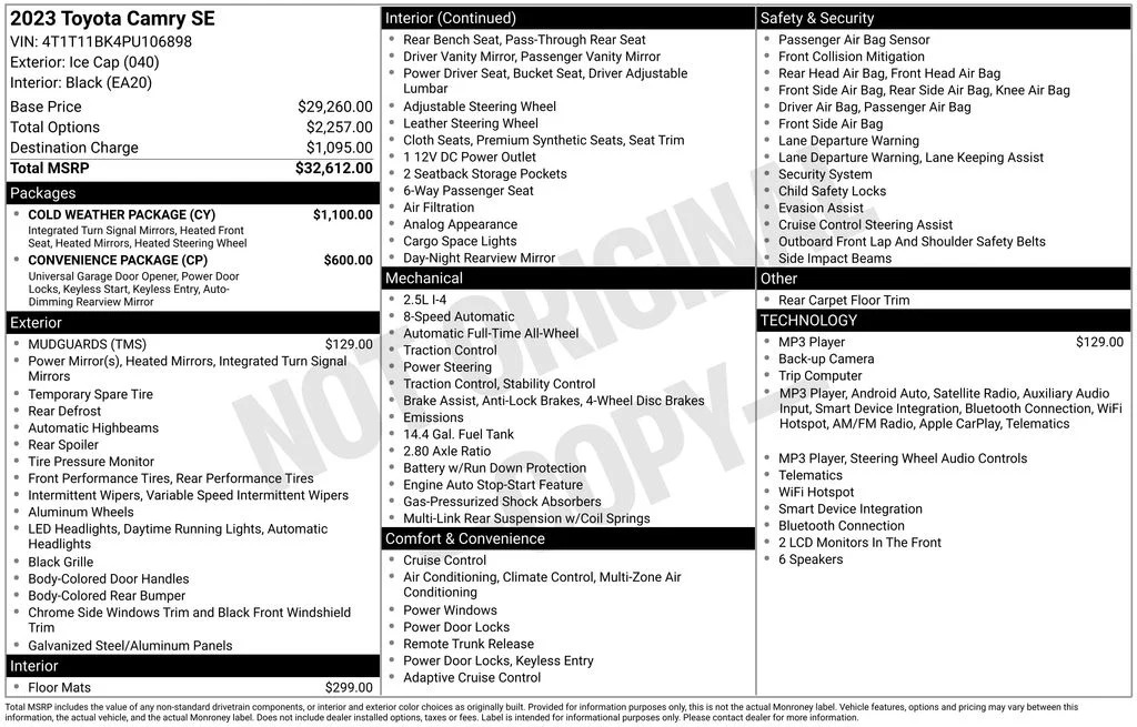 Used 2023 White Toyota SE image 6