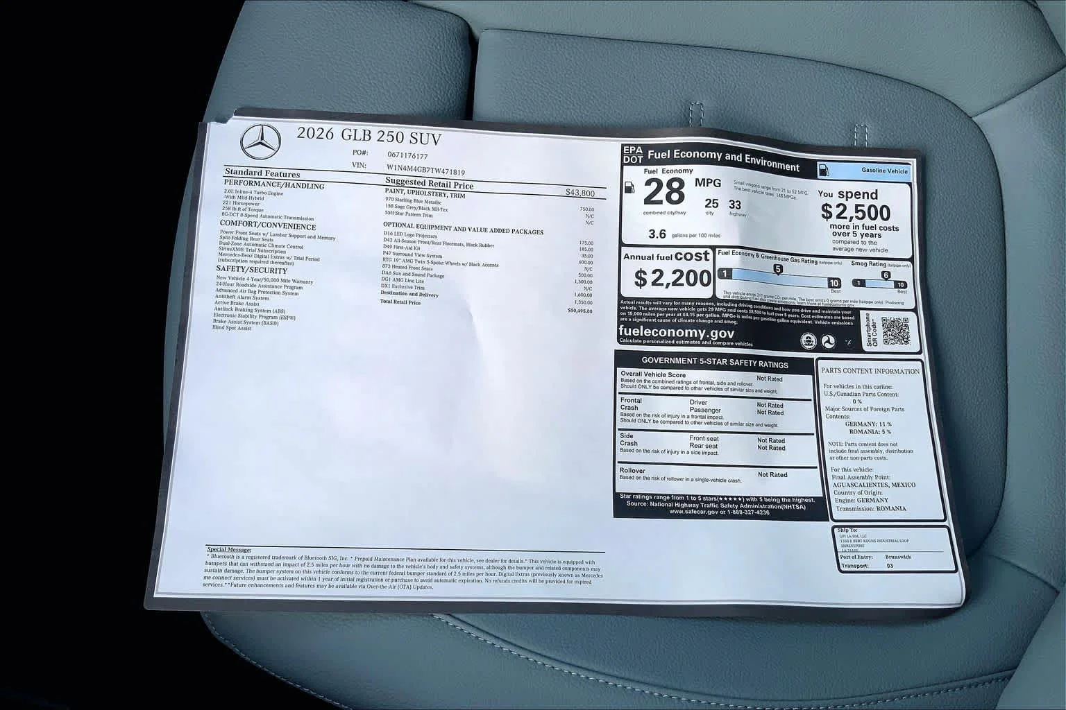 New 2026 Starling Blue Metallic Mercedes-Benz GLB 250 image 19