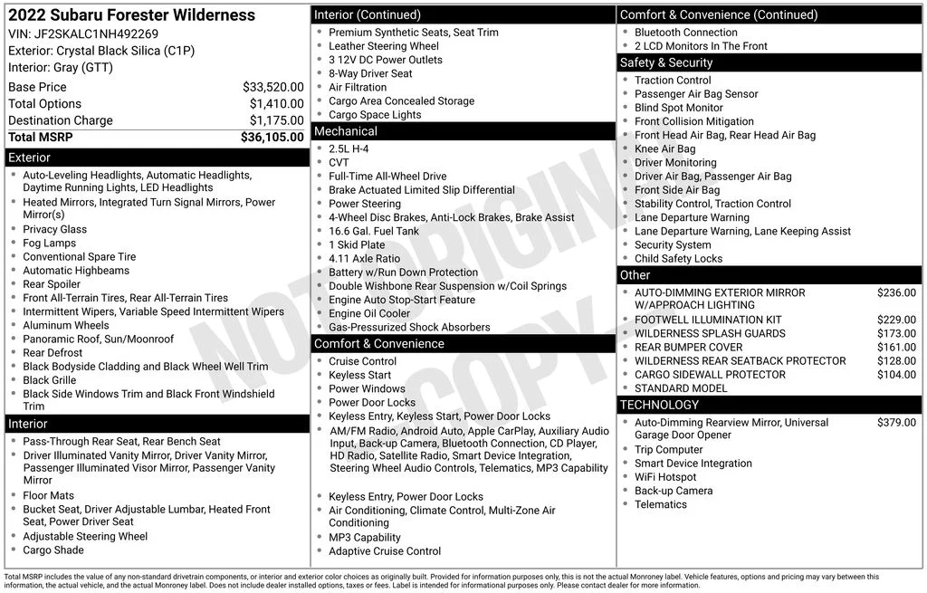 Used 2022 Black Subaru Wilderness image 6