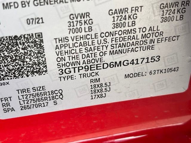 Used 2021 CARDINAL RED GMC AT4 image 14