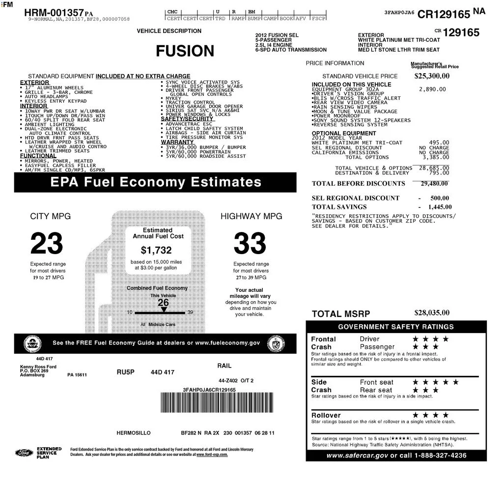 Used 2012 White Ford SEL image 3