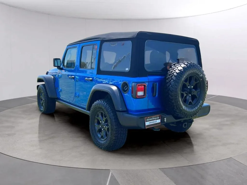 Used 2021 Hydro Blue Pearl Coat Jeep Unlimited Willys image 4