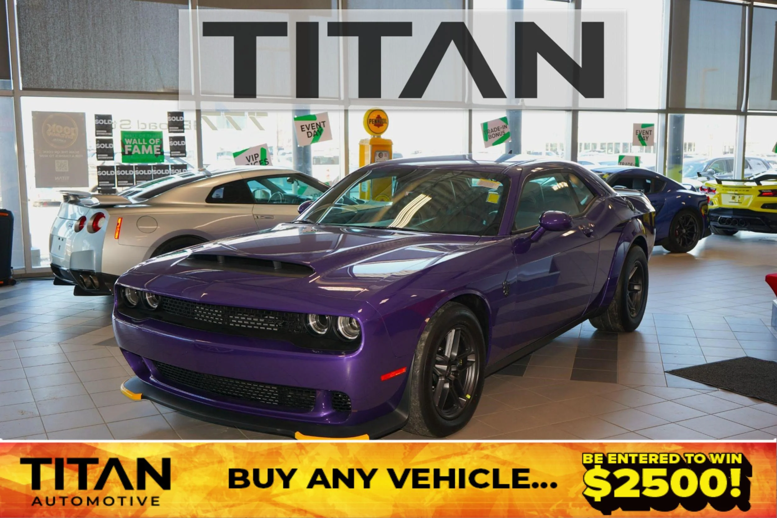 Used 2023 Plum Crazy Pearl Dodge SRT Demon 170*NO LUX TAX! | 1,025HP!!!! | Plum Crazy Purple | Only 24 KM! | Brembo Brakes image 1